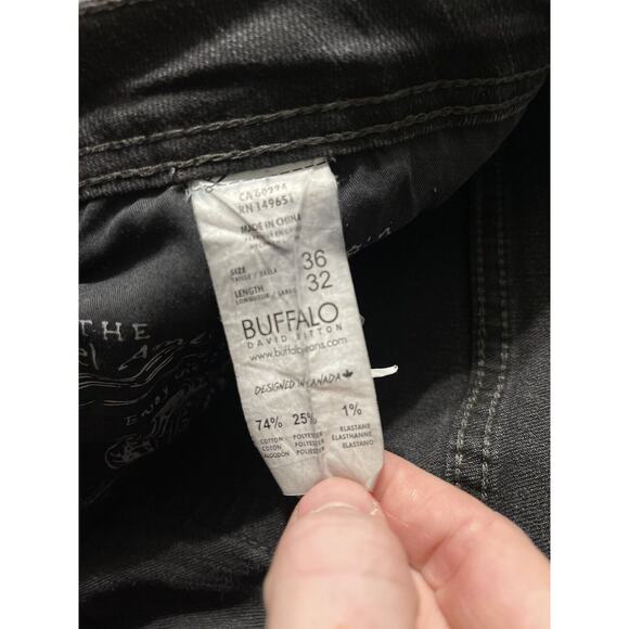 Buffalo David Bitton MAX X Strech Black Jeans Slim Fit Casual Goth Mens 36x32 - Picture 6 of 11